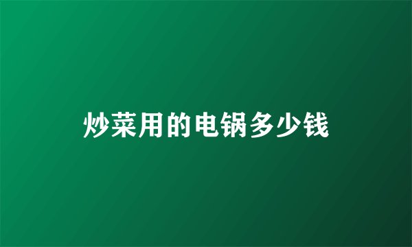 炒菜用的电锅多少钱