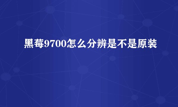 黑莓9700怎么分辨是不是原装