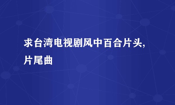 求台湾电视剧风中百合片头,片尾曲