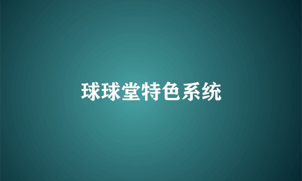 球球堂特色系统