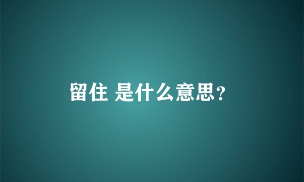 留住 是什么意思？