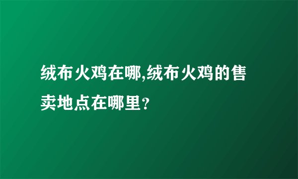 绒布火鸡在哪,绒布火鸡的售卖地点在哪里？