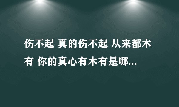 伤不起 真的伤不起 从来都木有 你的真心有木有是哪首歌的歌词