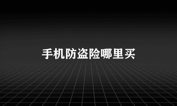 手机防盗险哪里买