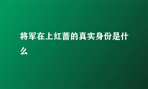 将军在上红蔷的真实身份是什么