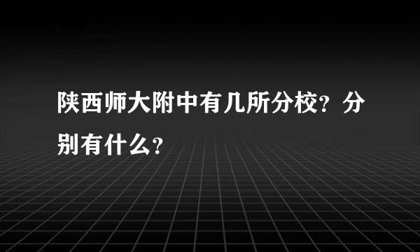 陕西师大附中有几所分校？分别有什么？