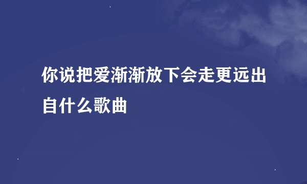 你说把爱渐渐放下会走更远出自什么歌曲
