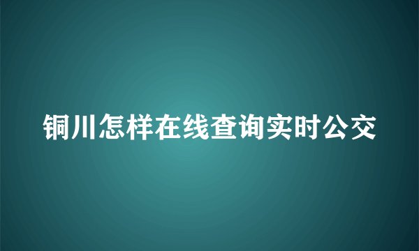 铜川怎样在线查询实时公交