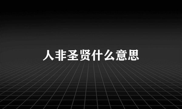 人非圣贤什么意思