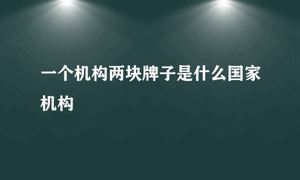 一个机构两块牌子是什么国家机构