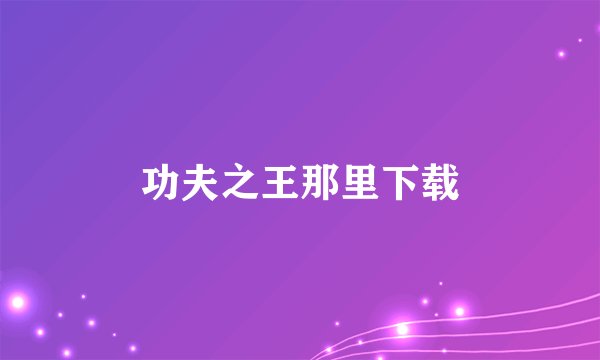 功夫之王那里下载