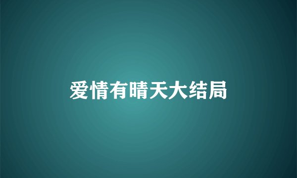 爱情有晴天大结局