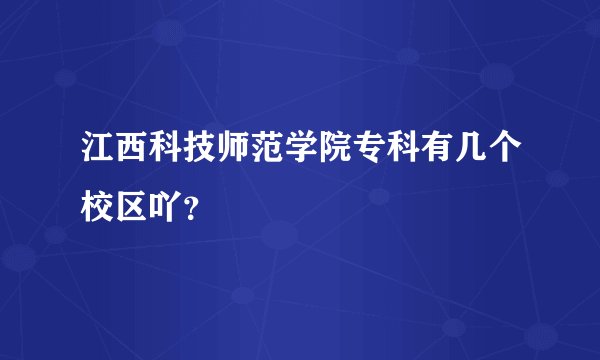江西科技师范学院专科有几个校区吖？
