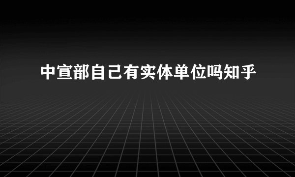 中宣部自己有实体单位吗知乎