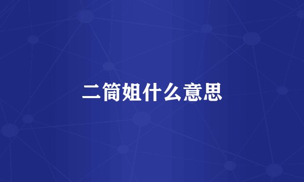 二筒姐什么意思