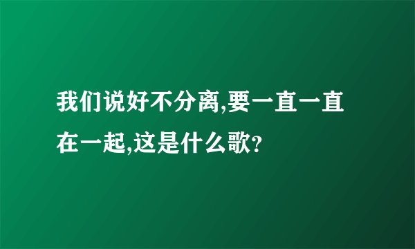 我们说好不分离,要一直一直在一起,这是什么歌？