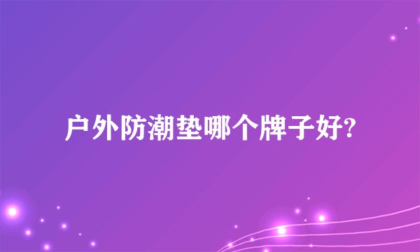 户外防潮垫哪个牌子好?