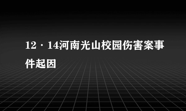 12·14河南光山校园伤害案事件起因