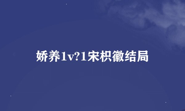 娇养1v?1宋枳徽结局