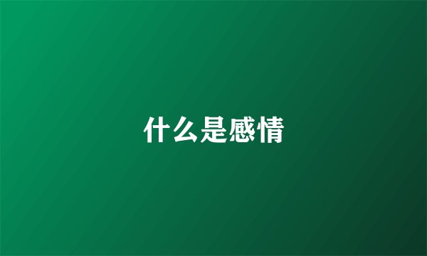 什么是感情