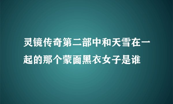 灵镜传奇第二部中和天雪在一起的那个蒙面黑衣女子是谁