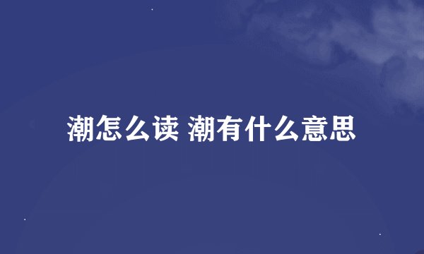 潮怎么读 潮有什么意思