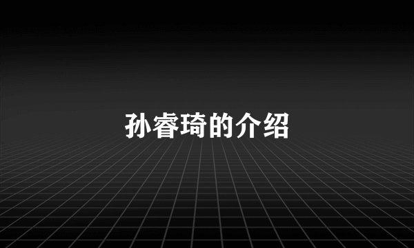 孙睿琦的介绍