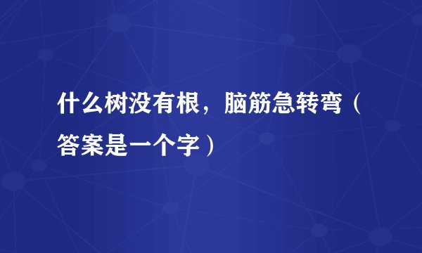 什么树没有根，脑筋急转弯（答案是一个字）