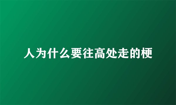 人为什么要往高处走的梗