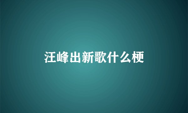汪峰出新歌什么梗