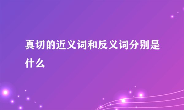真切的近义词和反义词分别是什么