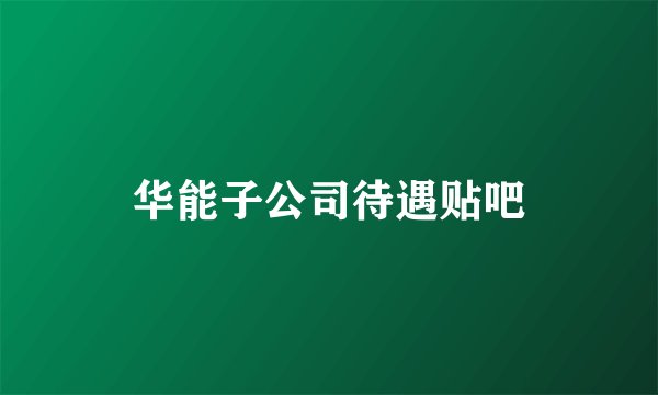 华能子公司待遇贴吧