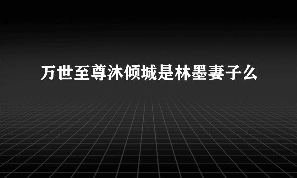 万世至尊沐倾城是林墨妻子么