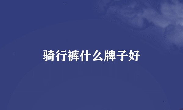骑行裤什么牌子好