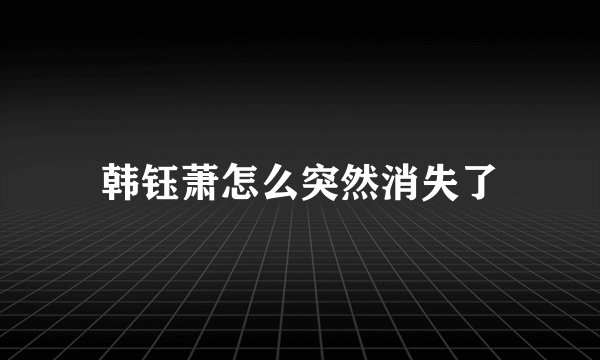 韩钰萧怎么突然消失了