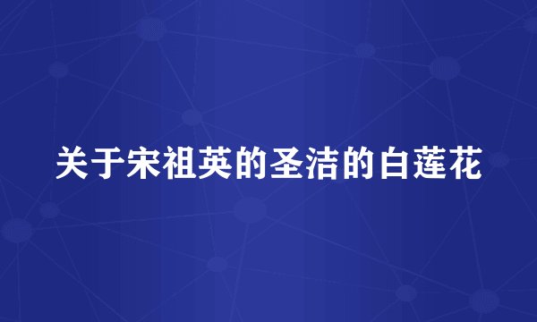 关于宋祖英的圣洁的白莲花