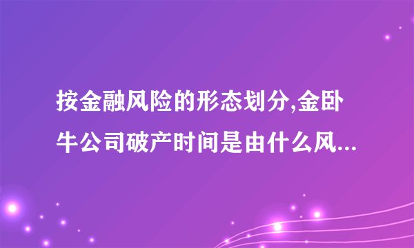 按金融风险的形态划分,金卧牛公司破产时间是由什么风险引起的