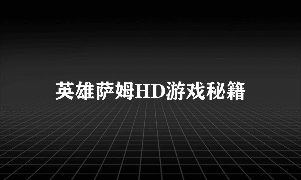 英雄萨姆HD游戏秘籍
