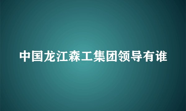 中国龙江森工集团领导有谁