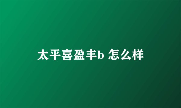 太平喜盈丰b 怎么样