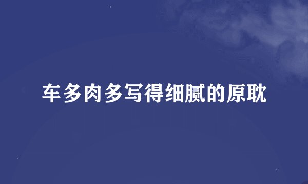 车多肉多写得细腻的原耽