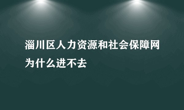 淄川区人力资源和社会保障网为什么进不去