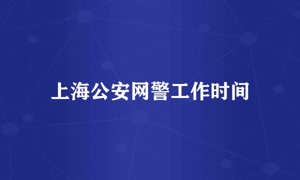 上海公安网警工作时间