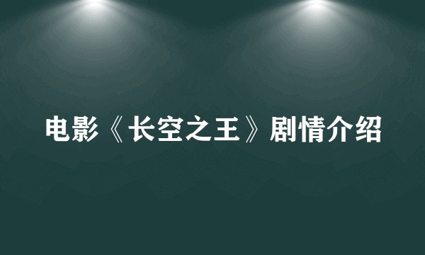 电影《长空之王》剧情介绍