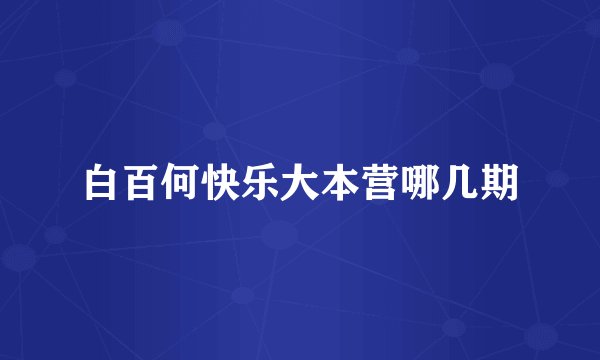 白百何快乐大本营哪几期