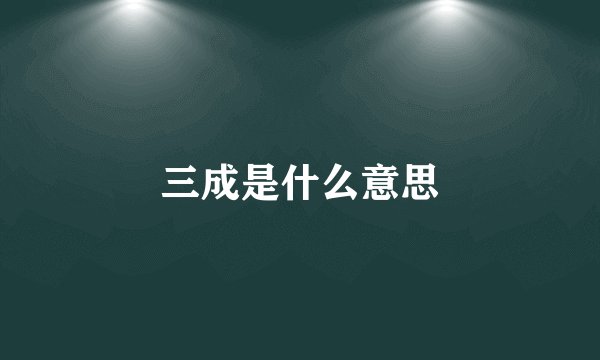三成是什么意思