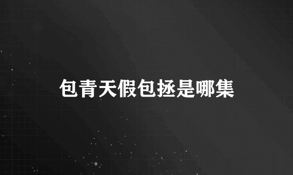 包青天假包拯是哪集