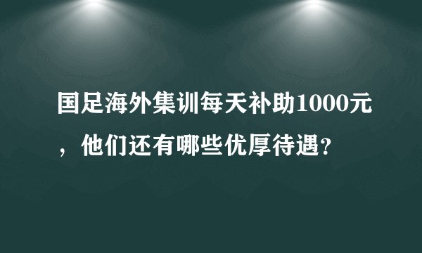 国足海外集训每天补助1000元，他们还有哪些优厚待遇？