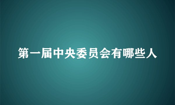 第一届中央委员会有哪些人