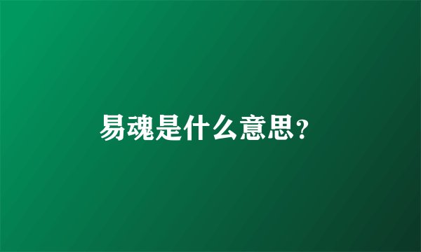 易魂是什么意思？